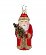 NEW - Inge Glas Glass Ornament - Santa with Tree